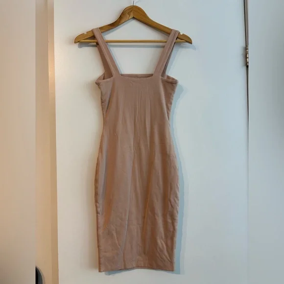 Kookai Nude Bodycon Dress Square Neck Sleeveless - Picture 2 of 3